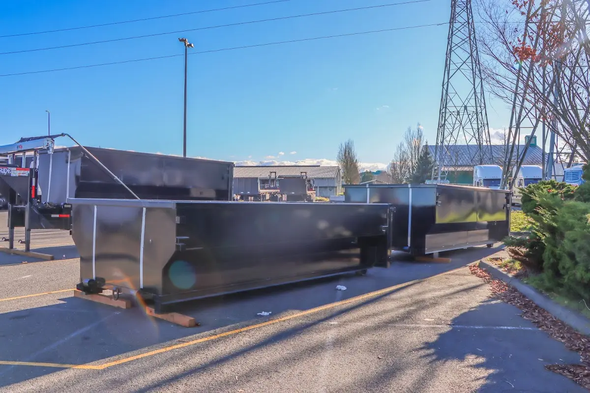 Roll-off dumpster ready for waste disposal at job site for Cleanout Dumpster Rental in Seabrook